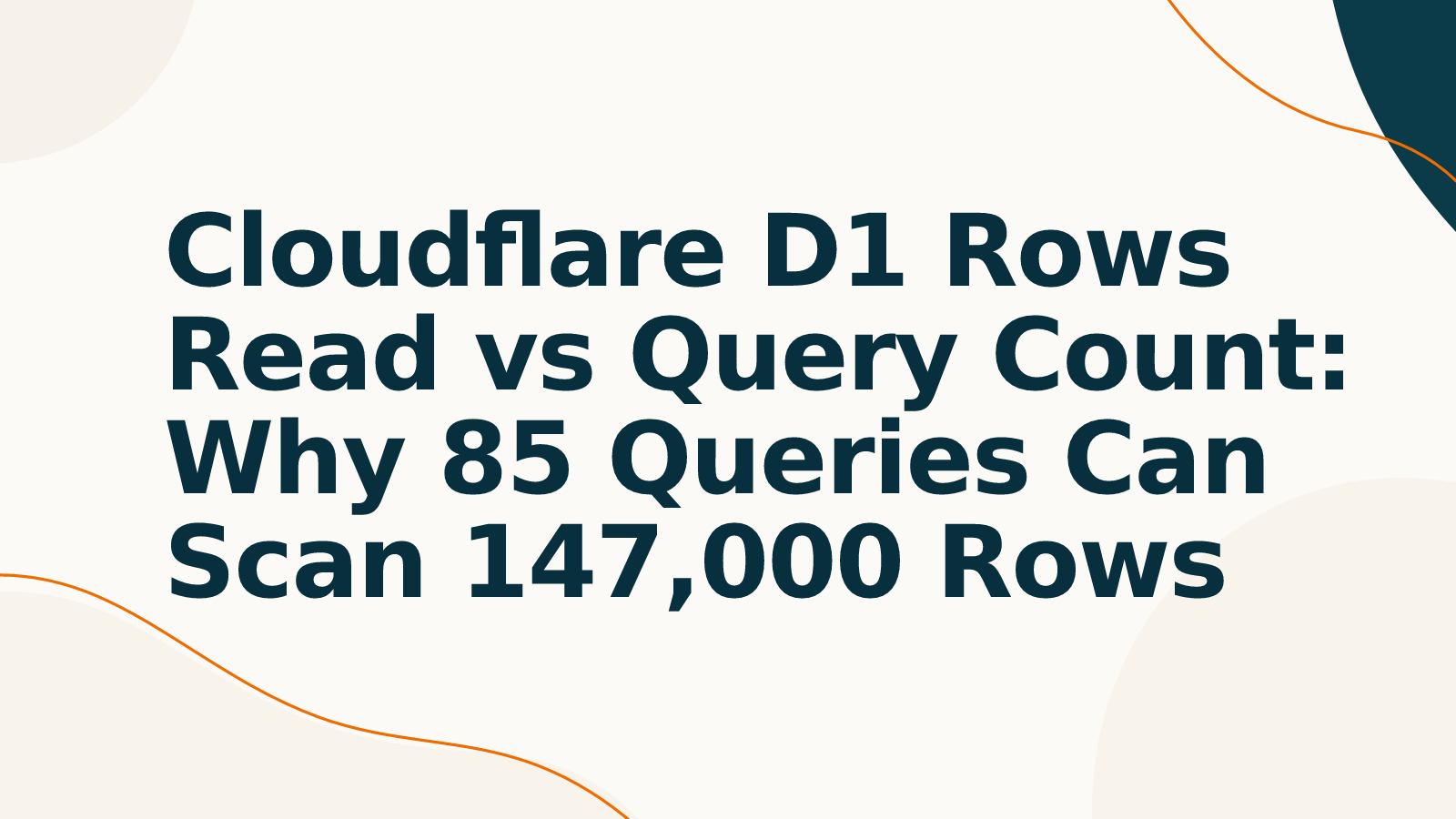 Cloudflare D1 Rows Read vs Query Count: Why 85 Queries Can Scan 147,000 Rows